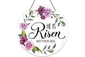 SICOHOME He is Risen Outdoor Sign 11.8" Vintage Floral He is Risen...