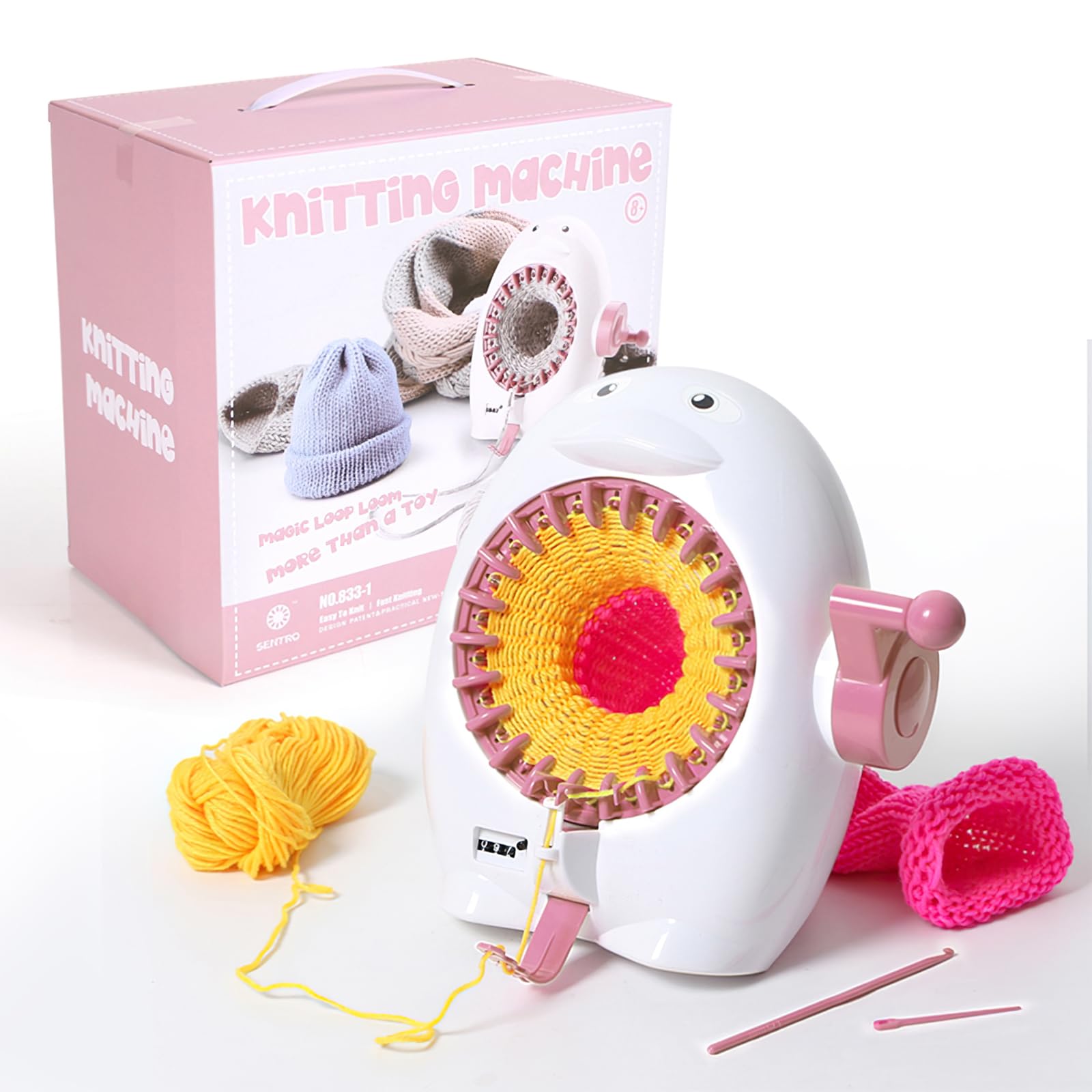 Strickmaschine, 22 Nadeln Strick-Rundwebstuhl, Webmaschine, Intelligente Weberei, Kreative DIY-Strickmaschine für Mütze, Schal, Handschuhe, Socken (Stil 2)