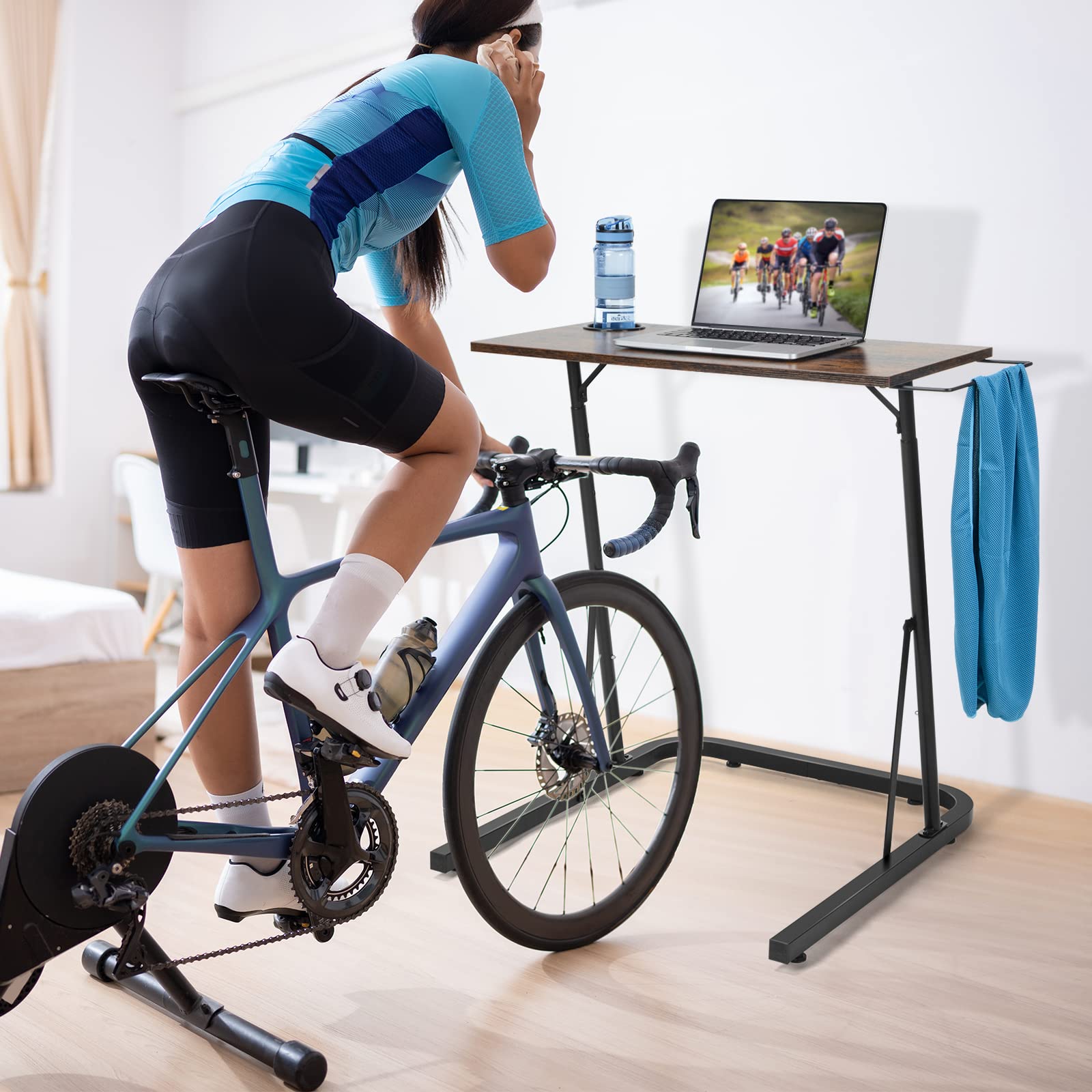 IKKLE Bureau D'entraînement De Vélo Réglable – Station De Travail De Bureau Pour Tapis De Course, Parfait Pour Le Cyclisme En Intérieur, Tapis De Course Et Station De Travail Debout