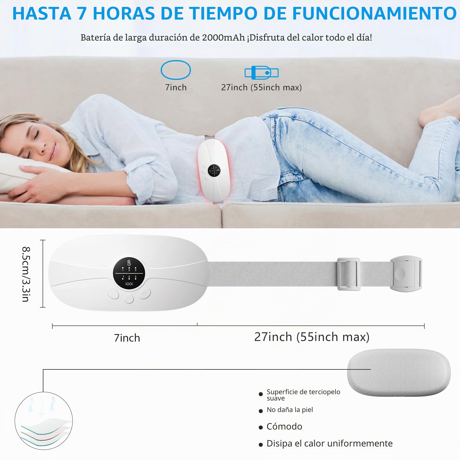Almohadilla térmica inalámbrica portátil