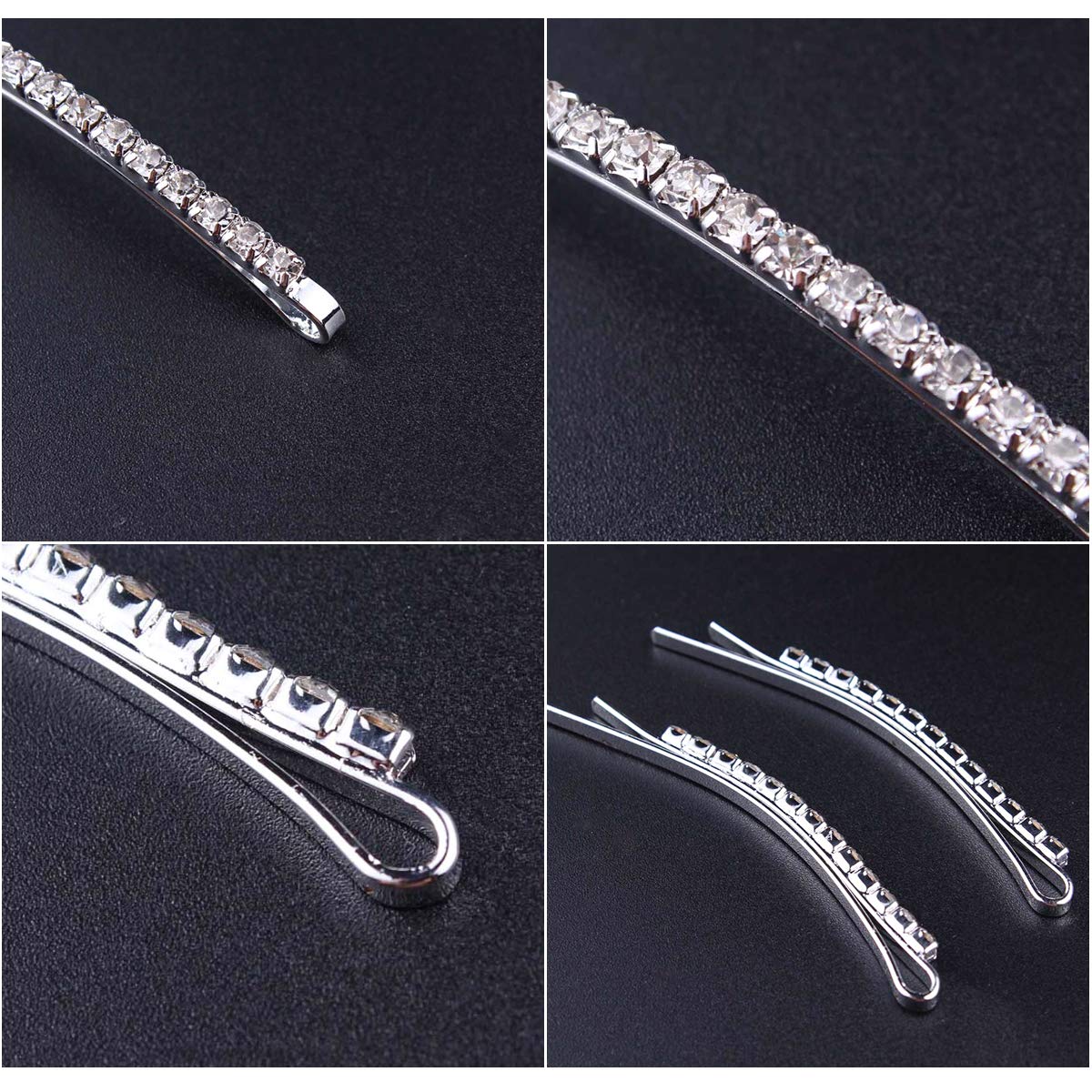 Spinki do włosów, 12 sztuk Rhinestone Bobby Spinka do włosów, spinki do włosów z kryształu górskiego damskie spinki do włosów, spinki do włosów dla dziewczyn kobiet na co dzień na przyjęcie