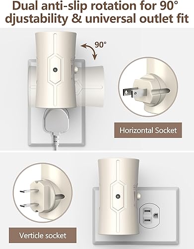 Miniatura 14 de Luz nocturna, luces nocturnas enchufables a la pared [2 paquetes], 0-100LM sensor de luz de brillo ajustable, luces nocturnas enchufables en la Rojo