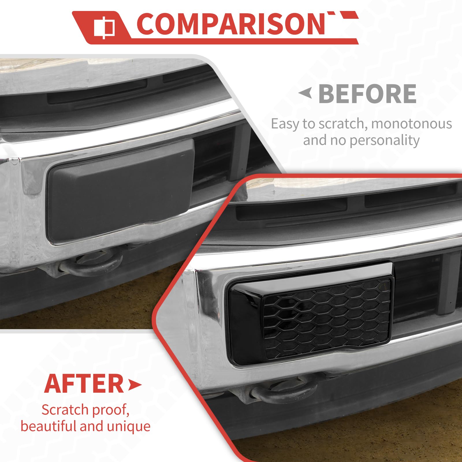 Front Bumper Guards Pads Insert Panel fit for Ford F150 2015-2020 Front Bumper Guards Protector,Black