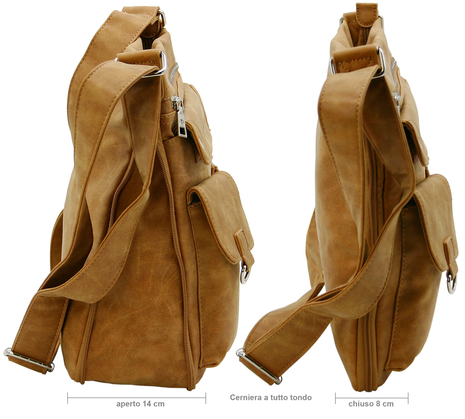 BAG STREET - Borsa da donna con chiusura a zip, borsa a tracolla | Borsa crossbody, Borsa a spalla, Cerniera, 32 x 32 x 14 cm