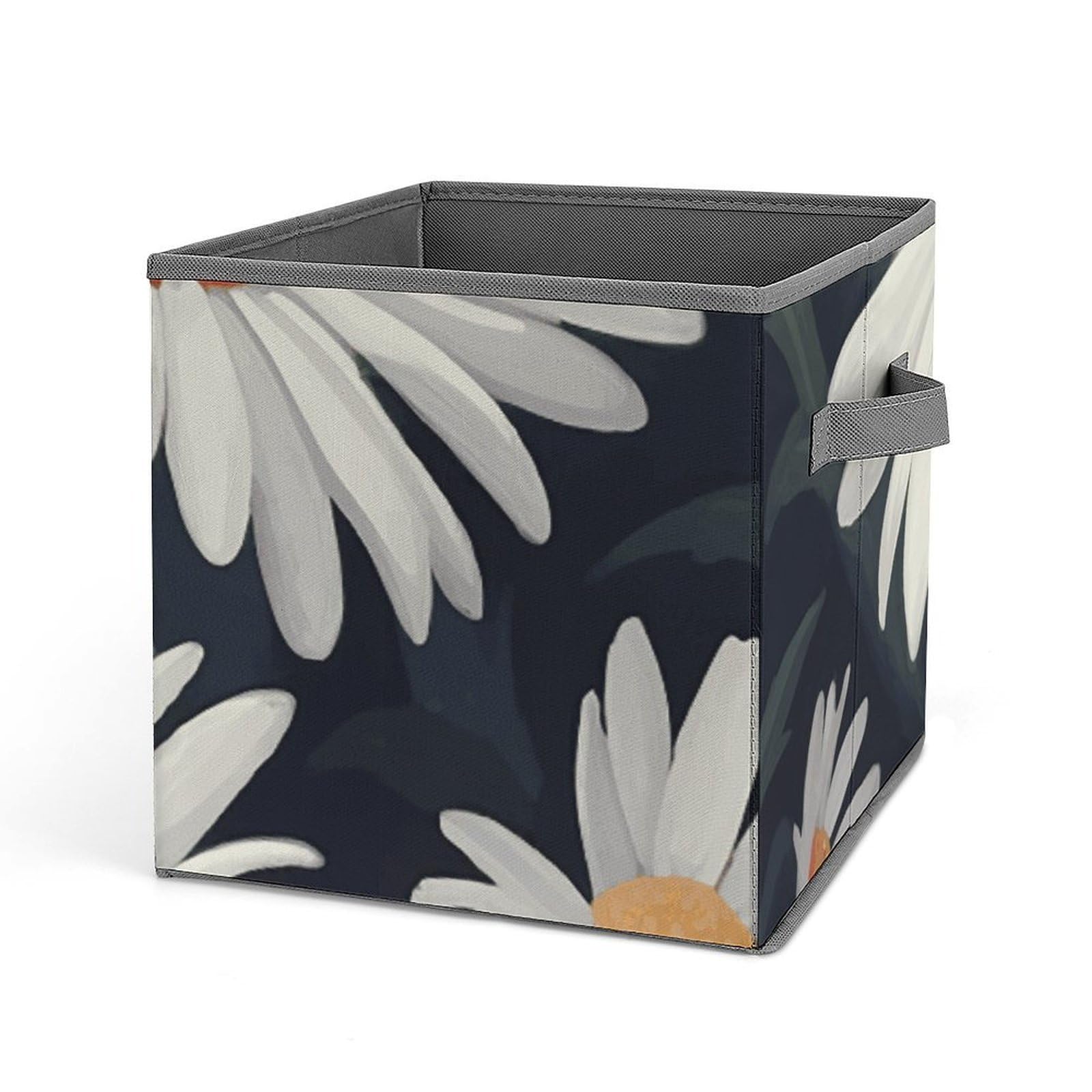 BTCOWZRV Daisy Cube Storage Bins - 11 Inch Heavy Duty Fabric Closet Bins for Shelves, Cube Organizer - Collapsible Storage Boxes with Handle Decorative Clothing Storage Baskets