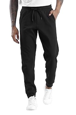 THE GYM PEOPLE Mens' Fleece Joggers Pants with Deep Pockets in Loose-fit Style