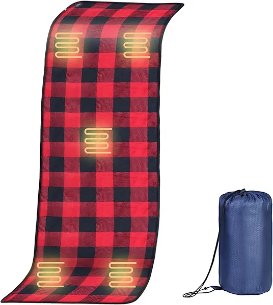 tuphen Heated Sleeping Bag Pad - 3 Adjustable Temperature Levels with 5 Heating Zones, Electric Sleeping Bag Liner Heater for Cold Weather Camping Backpacking or Hiking, Multi USB Power Supported
