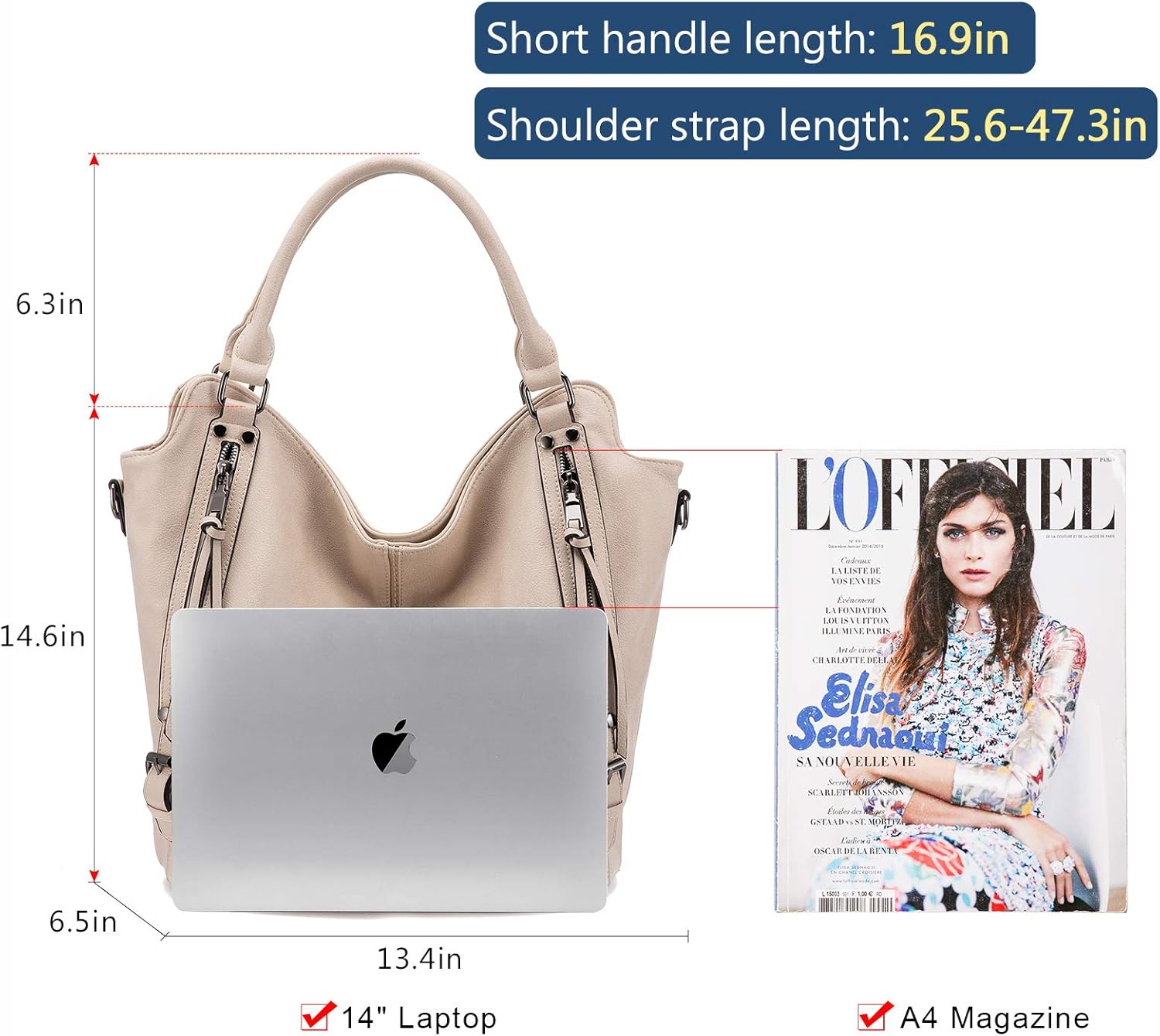 Concealed Carry Hobo Purse for Women Faux Leather Crossbody Shoulder Bags Large Tote Bag with Detachable Holster - Image 5