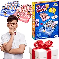Jogo Quem Sou Eu Art Brink com 2 tabuleiros e 40 cartas ideal para 2 jogadores família amigos casal portatil para viagem presente dia das crianças menina menino