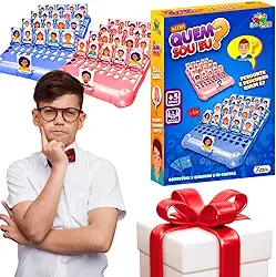 Jogo Quem Sou Eu Art Brink com 2 tabuleiros e 40 cartas ideal para 2 jogadores família amigos casal portatil para viagem presente dia das crianças menina menino
