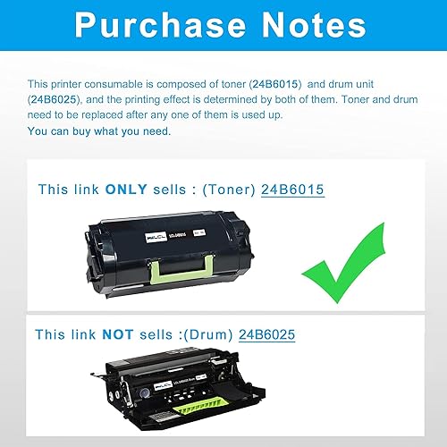 Miniatura 3 de LCL Compatible Toner Cartridge Replacement for Lexmark 24B6015 35000 Pages M5155 M5163 M5170 XM5163 XM5170 (1-Pack Black)