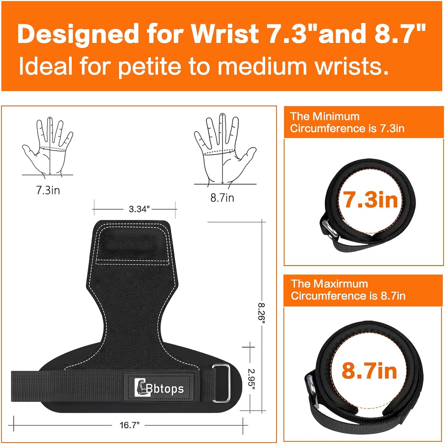 Pilates Bar Kit with Resistance Bands and 1 Pair Black Double-Layer Leather Weight Lifting Wrist Strap