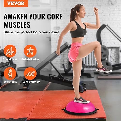Miniatura 2 de VEVOR Entrenador de Media Pelota de Ejercicio, Entrenador de Pelota de Equilibrio de 23/26 pulgadas, Pelota de Estabilidad de Capacidad de 1500