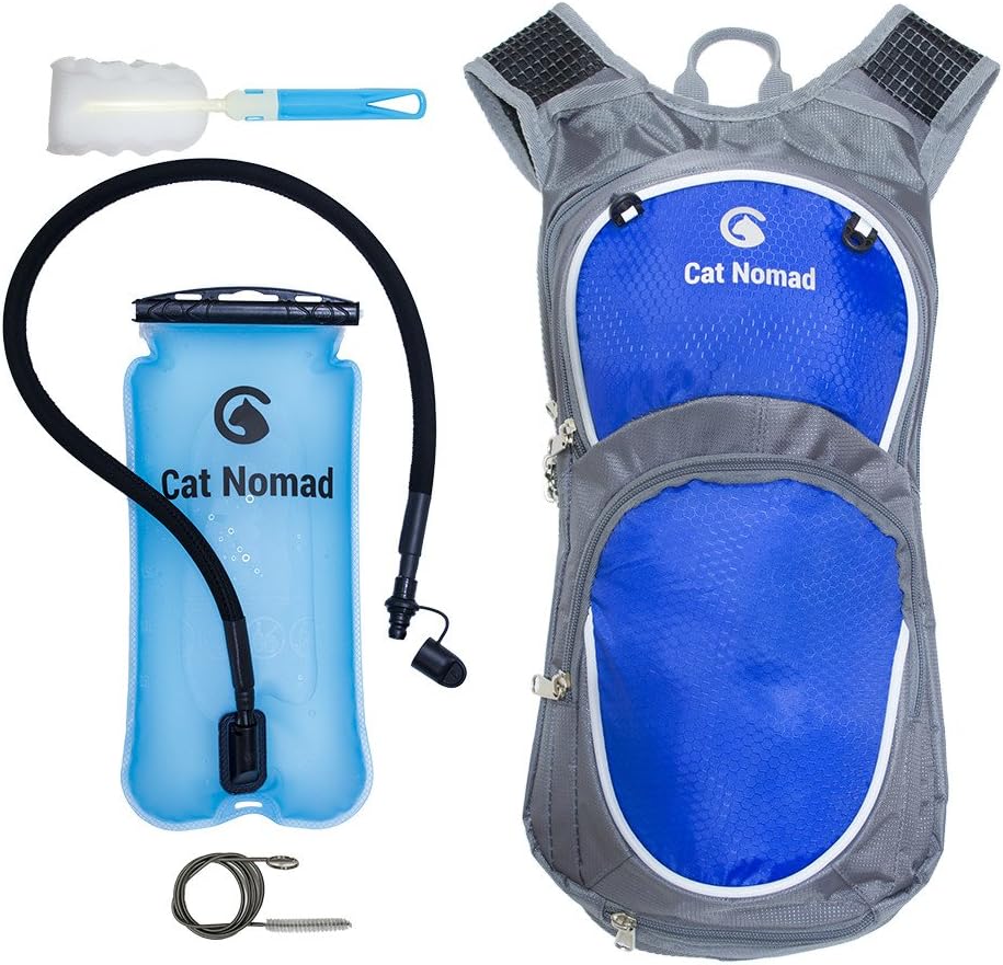 Cat Nomad Performance Hydration Pack Insulated and Robust Backpack with 3L 100Oz Water Bladder and Cleaning Kit for Hiking Running Cycling Biking Skiing Climbing Men Women Kids