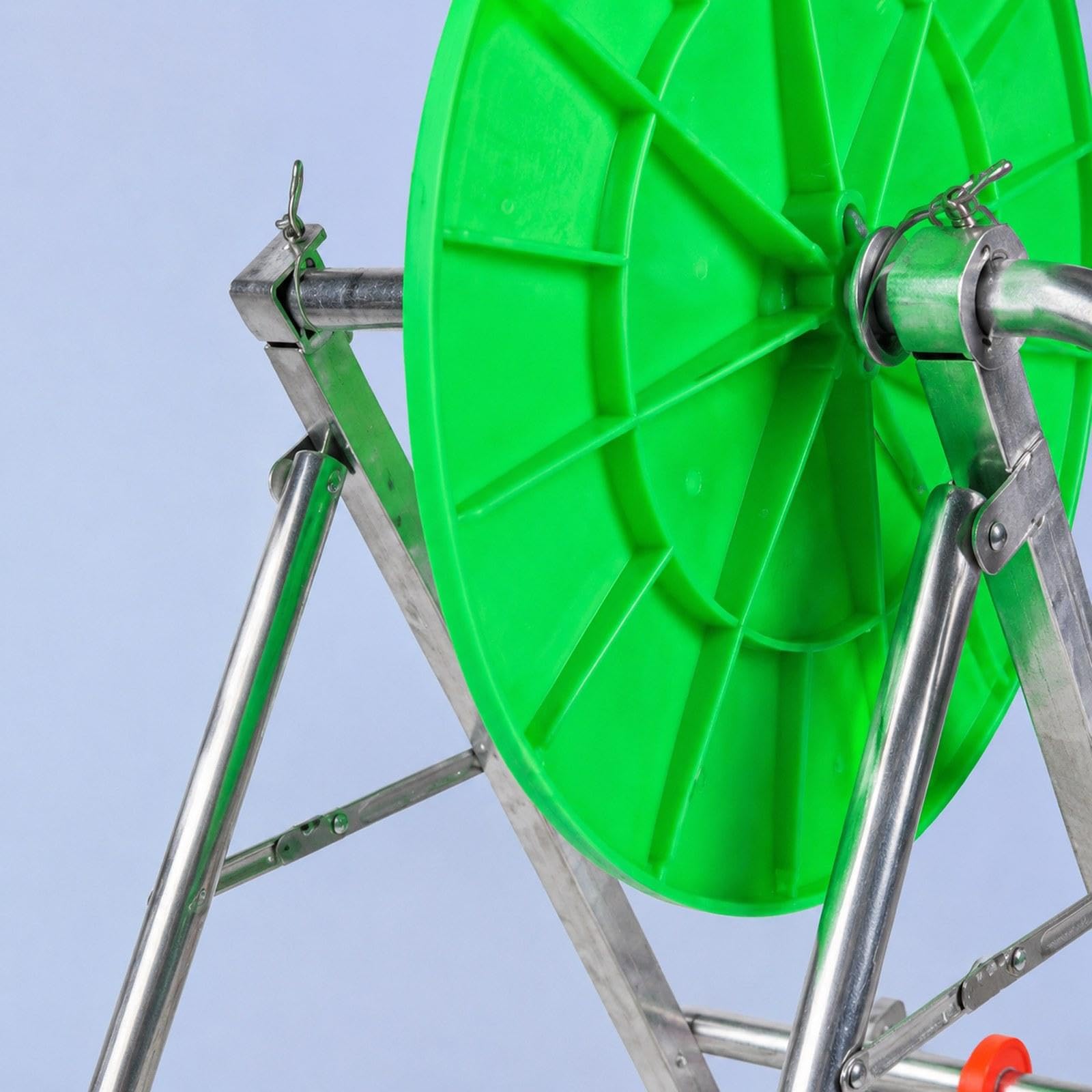 Carrello avvolgitubo per irrigazione, Supporto per Tubo dell'Acqua, attrezzo da Giardinaggio Portatile in Metallo, Organizer Stabile per Tubi, con Disco