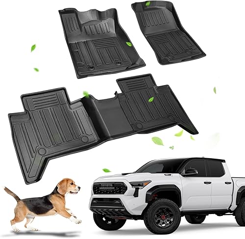 Alfombrillas personalizadas para Toyota Tacoma 2023 2022 2021 2020 2019 2018 2017 doble cab, alfombrillas de automóvil TPE para Tacoma, alfombrillas
