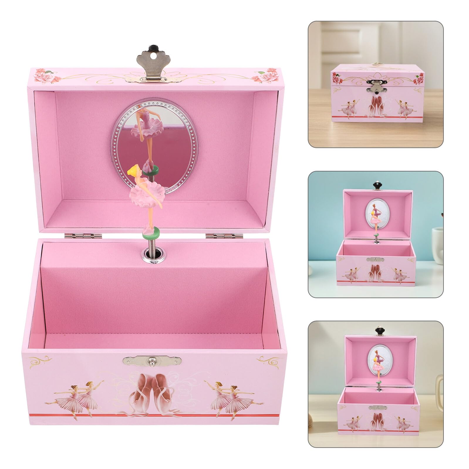 Baluue Joyero Musical para Niña 127 CM Rosa con Bailarina Giratoria Caja de Música Infantil Bailarina con Almacenamiento de Joyas para Niñas y Obsequio Cumpleaños