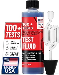Combustion Leak + Head Gasket Test Kit - Over 100 Tests - Includes 8oz Leak-Detection Fluid, Tester + Nozzle - Made in USA - Detect Leaks Quickly For Most Engine Systems - Fuel, Boost, Coolant & More