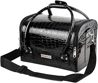 Beauty Case Cofanetto Trucco,Borsa Cosmetici,4 in 1 Make Up Bagaglio a mano in pelle PVC, Borsa Cosmetici con Nail Box