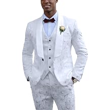 Wemaliyzd Mens 3-Piece Slim Fit Suit Set, Formal Wedding Tuxedo for Prom, Evening Party, Business and Gala