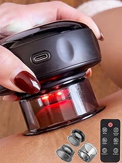 The Original 5-in-1 Smart Cupping Therapy Massager, Red Light Therapy for Targeted Pain Relief, Knots, Aches, Muscle Soreness, Circulation, Portable Electric Massager Cupping Kit-Dark Black