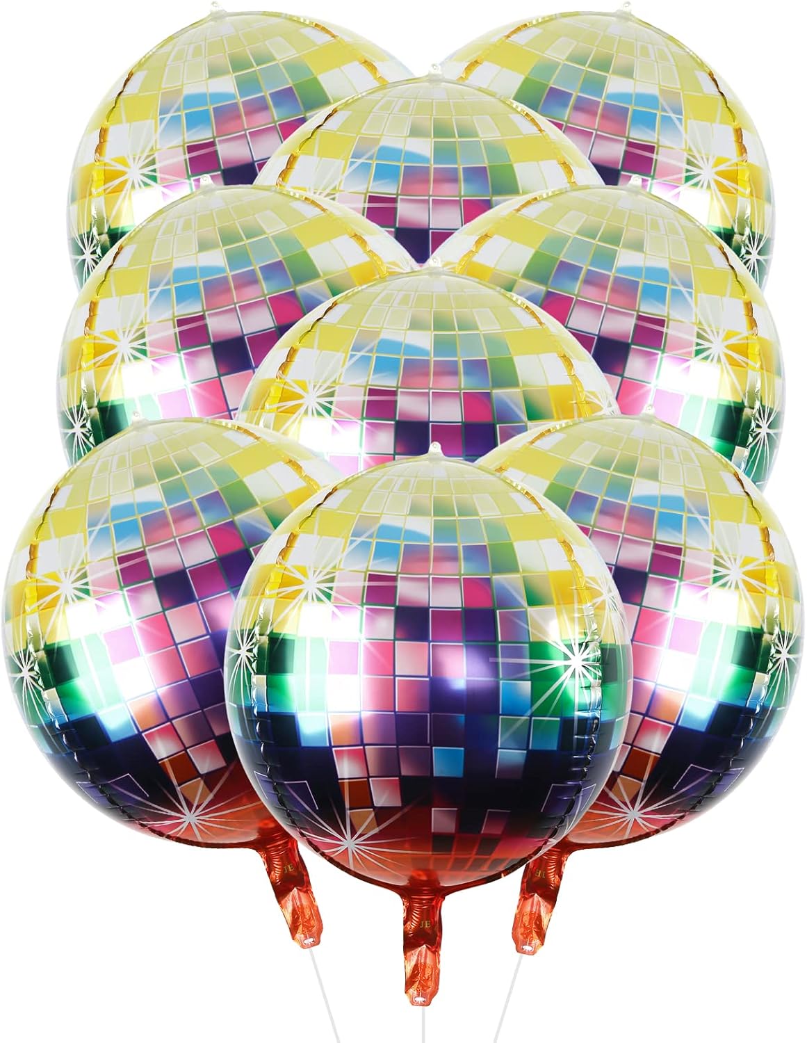 12pcs 22 Inch Big Disco Ball Balloons, 70s Disco Party