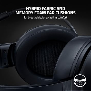 Razer Kraken V3 X Wired USB Gaming Headset: Lightweight Construction - Triforce 40mm Drivers - HyperClear Cardioid Microphone - 7.1 Surround Sound - Chrome RGB Lighting - Black