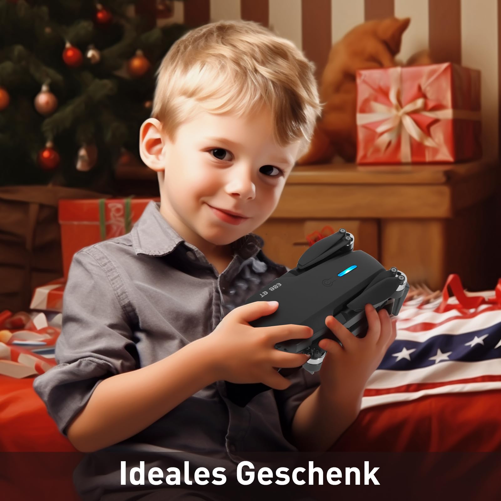Drohne mit Kamera 1080P,RC FPV Faltbar Quadrocopter,90° verstellbare Linse,3D Flip,Headless Mode, bürstenloser Motor,Start/Landung mit einer Taste,Höhenhalte,Geschenke für Anfänger und Kinder
