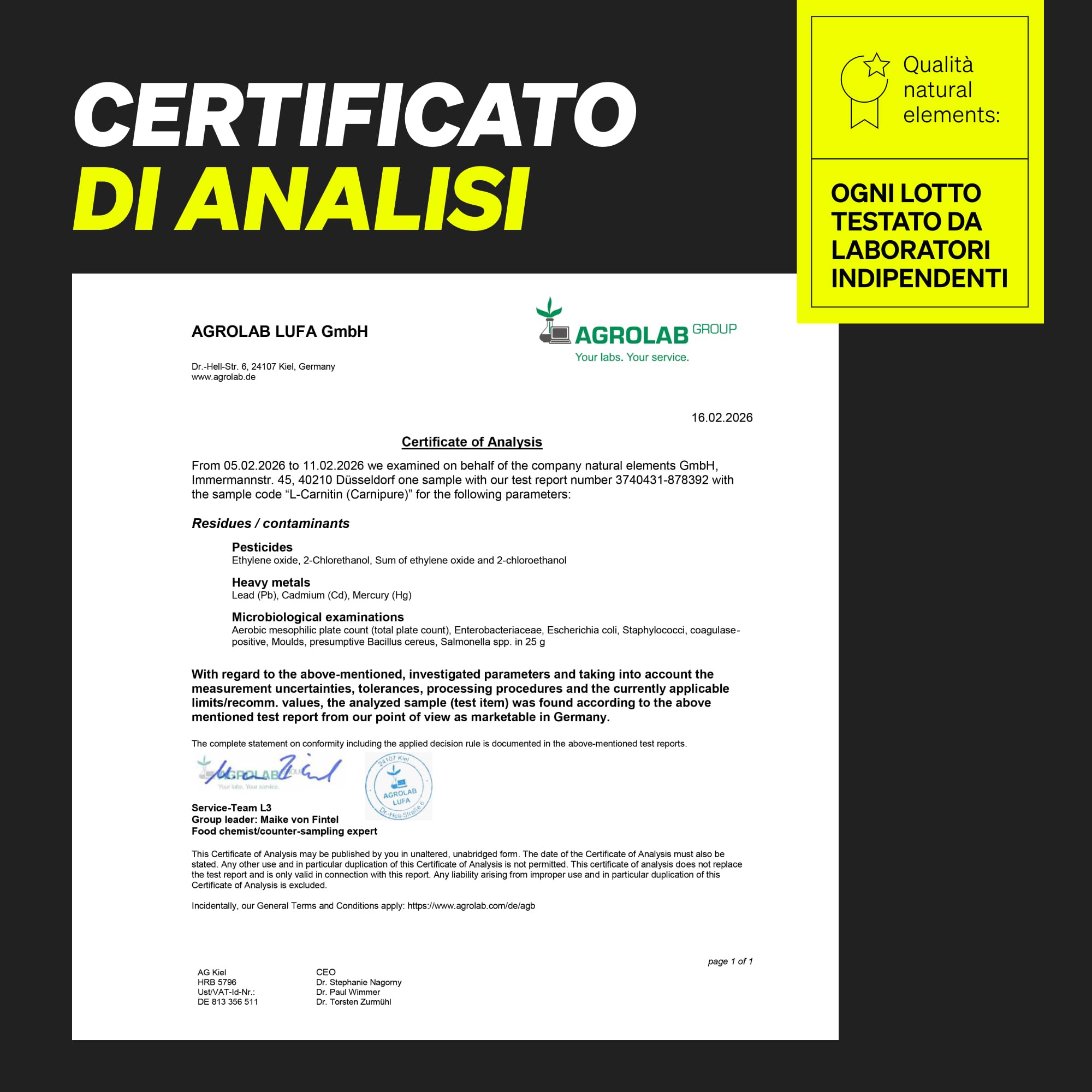 L-Carnitina 2000 con Carnipure, 2000 mg di L-carnitina per Dose Giornaliera, 120 Capsule Vegan, ad Alto Dosaggio e Senza Additivi, Prodotto e Testato in Laboratorio in Germania