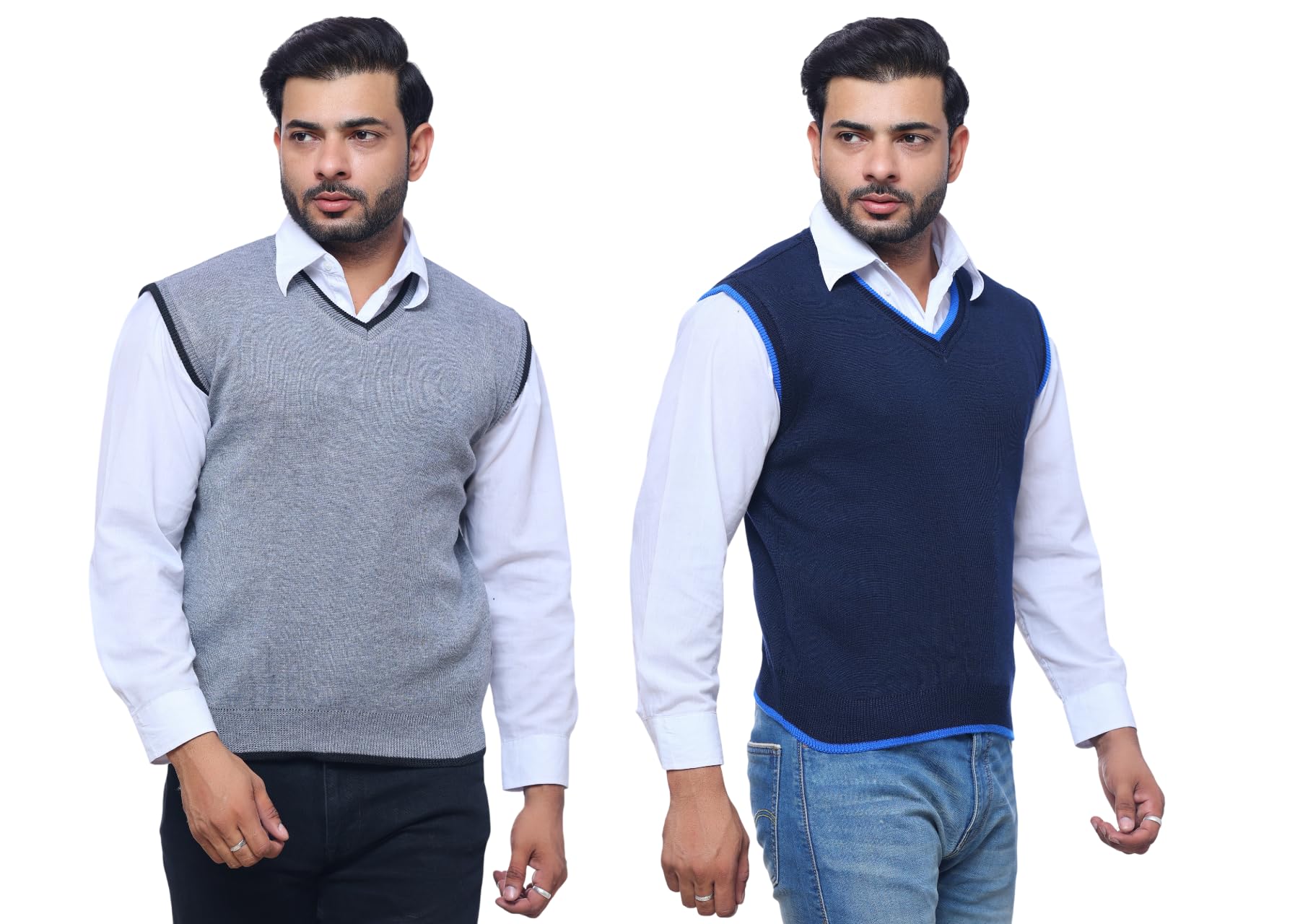 nxtwin Man's Stylish Sleeve Less Sweater|Casual Wool Blend Winter wear for Mens|Mans Sweater|Available in (Combo)-picture-33