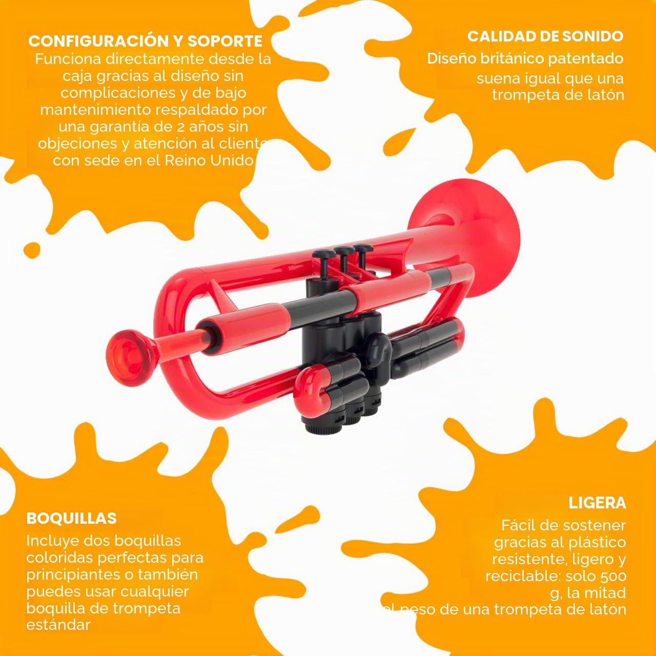 Ptrumpet 700625 - Trompeta con boquilla y funda