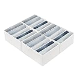 Qozary Jeans Pants Organizer for Closet, 4 Pack Drawer Organizers for Clothing, 5 Grids Wardrobe Clothes Organizer, Jean Organizer for Closet, Deep Drawer, Clothes Organizer for Shirts, Legging