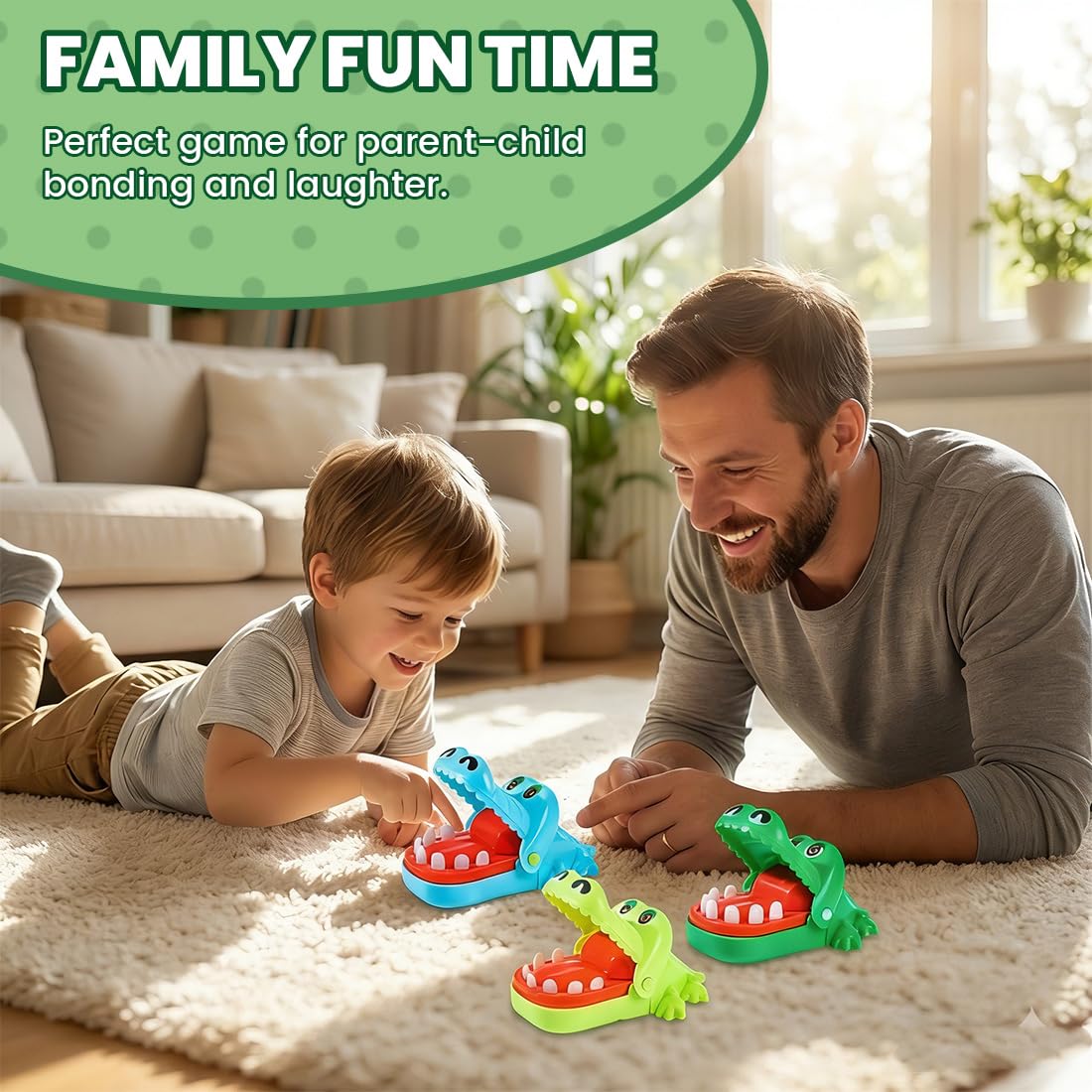3 pezzi Coccodrillo Giocattolo, Piccoli Denti di Coccodrillo Giocattoli Gioco per Bambini, Coccodrillo Mordere Dito Dentista, Gioco di Feste Regalo per Bambini Adulti