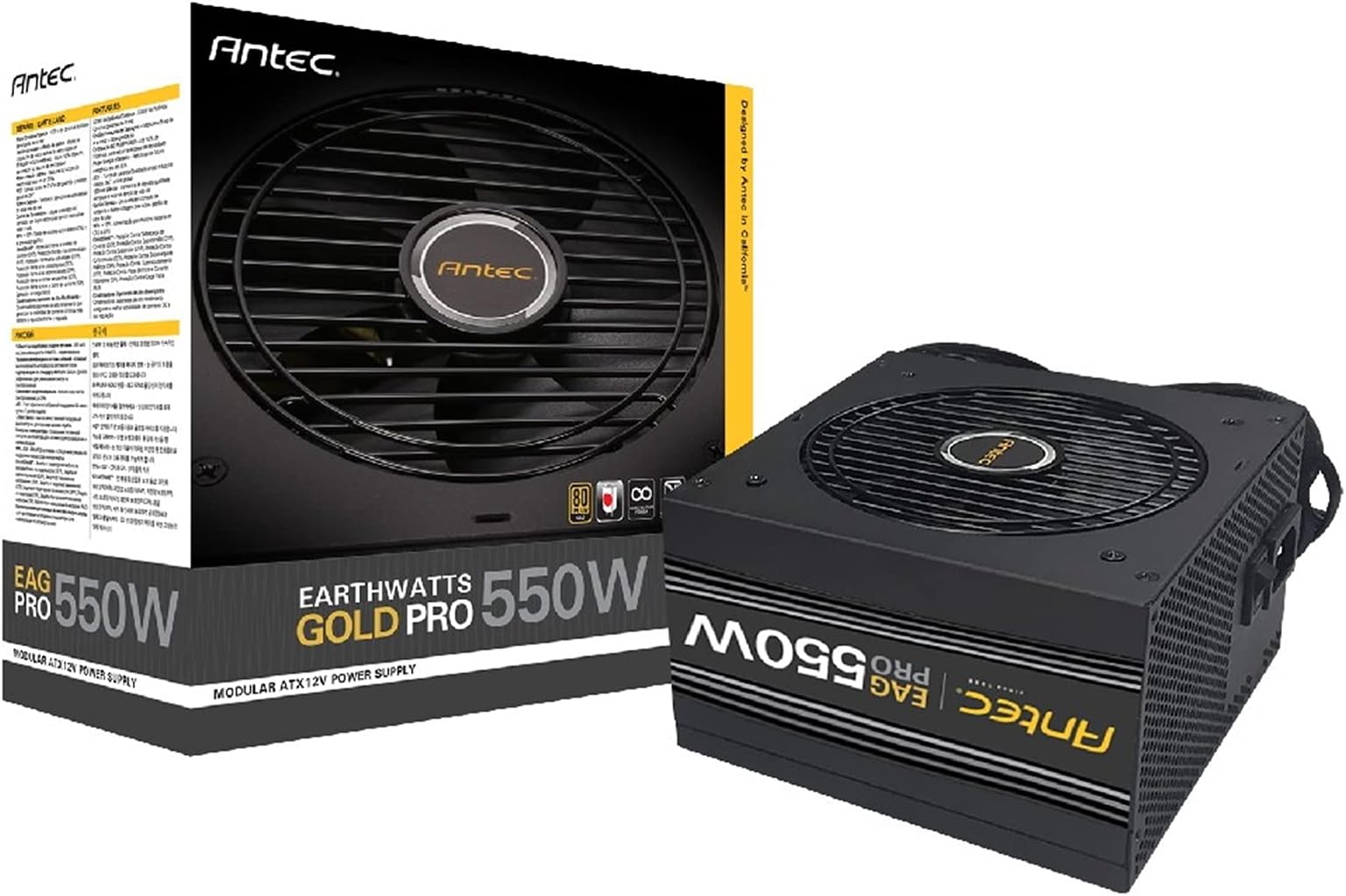 Antec 550W EarthWatts Gold Pro Power Supply, 80 Plus Gold, Semi-Modular, Seven Year Warranty