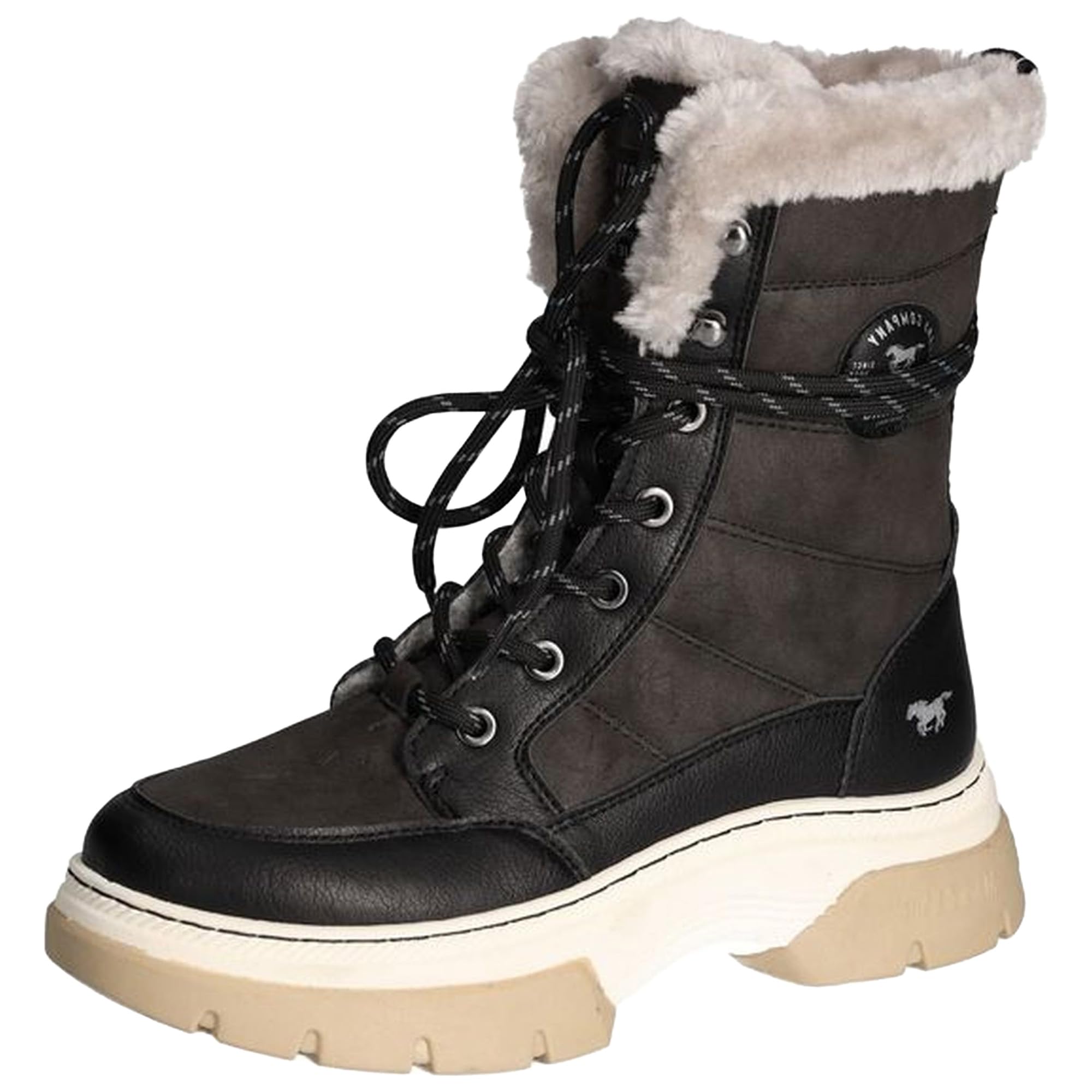 MUSTANG Bottes Femme 1481-603 : Chaussures d'hiver mi-hautes confortables et zippées