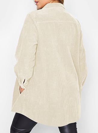 Eytino Womens Plus Size Long Sleeve Button Down Boyfriend Shirts Casual Plaid Shacket Jacket Coats(1X-5X)