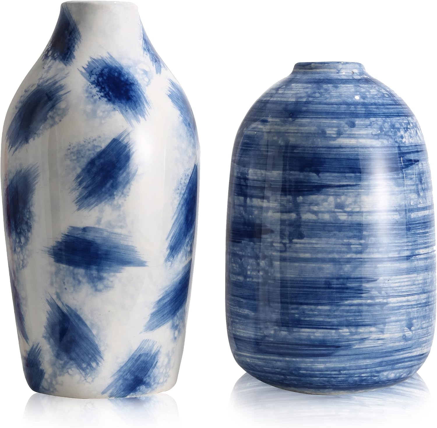 TERESA'S COLLECTIONS Modern Ceramic Vase for Home Decor, Oriental Blue