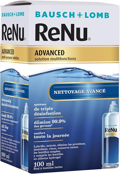 ReNu Advance Produit Lentilles de Contact Souple - Système de Triple Désinfection, Solution d'Entretien Multifonction pour Lentilles Souples - Flacons de 3 x 360ml - 3