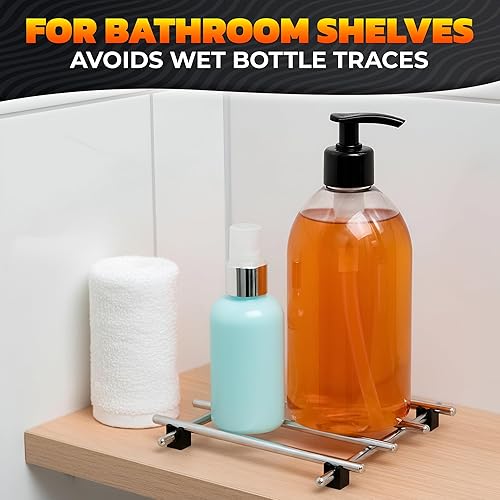 Miniatura 9 de Juego de 2 salvamanteles de metal para platos calientes, juego de salvamanteles de acero inoxidable, 7 x 7 pulgadas, resistente al calor y al óxido,