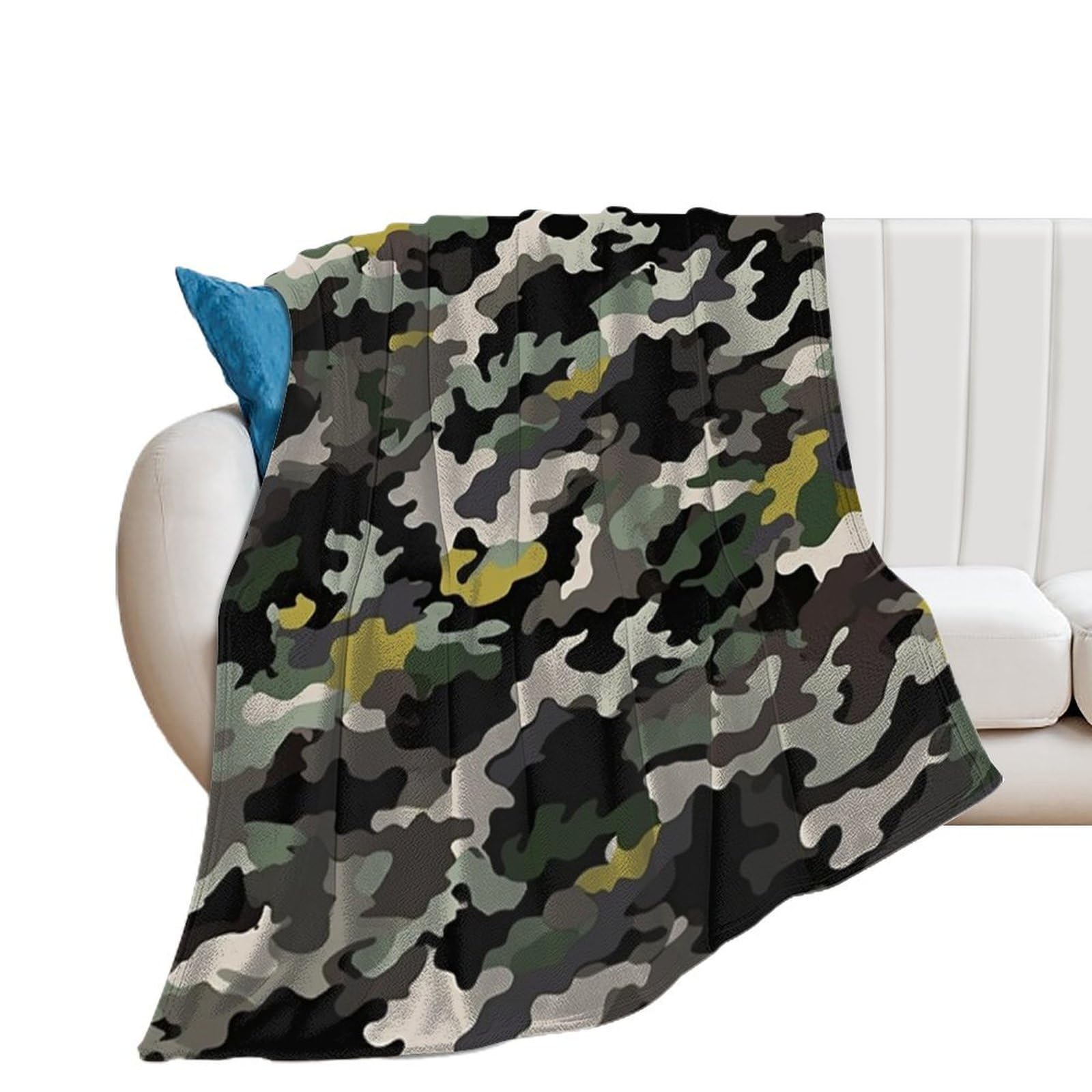 Couverture douce et confortable contre le froid - Plaid flanelle camouflage 130cm