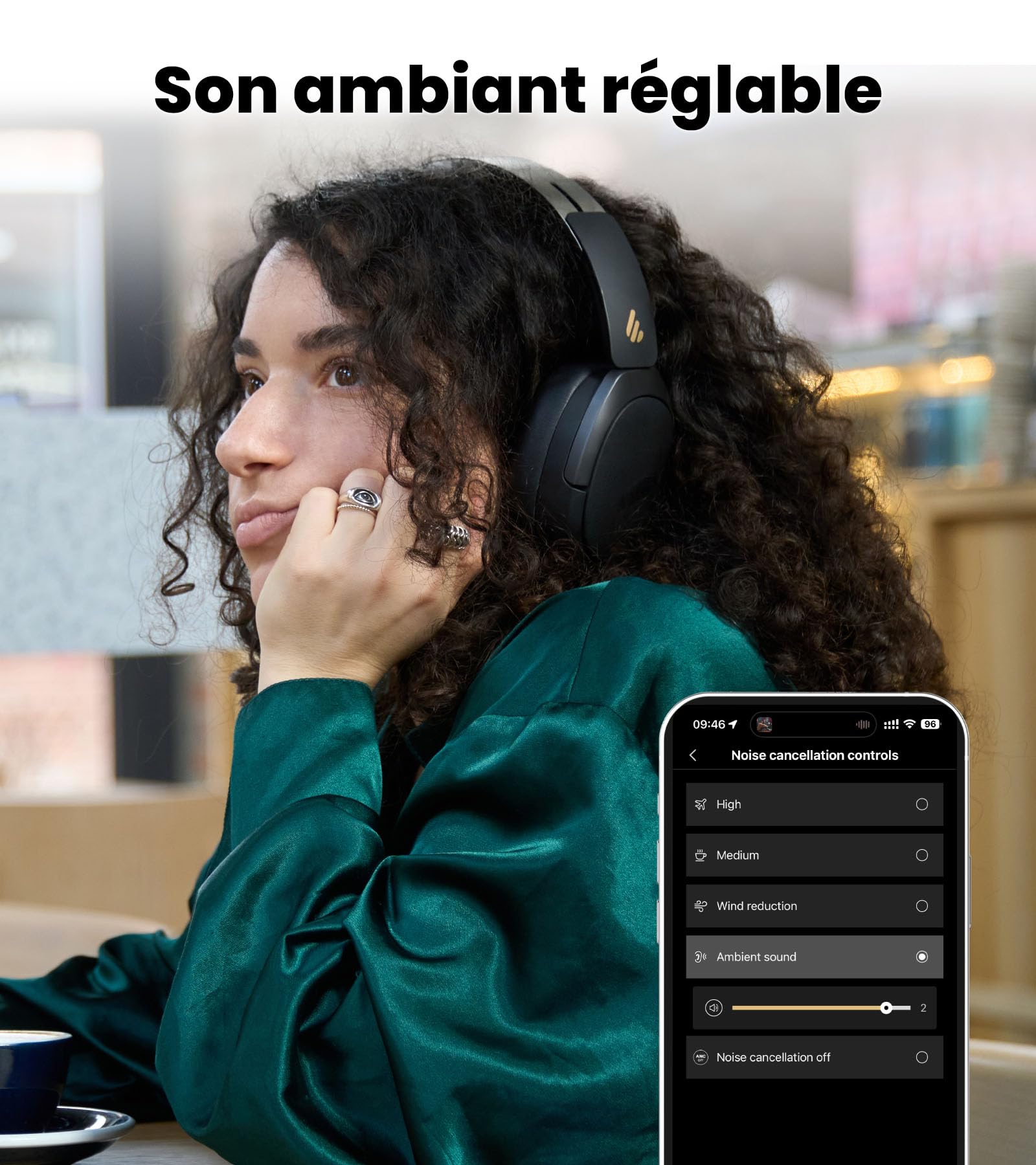 Edifier Casque Over-Ear avec et sans Fil W80 - Réduction de Bruit ANC Hybride -49dB, Hi-Res LDAC, Autonomie 65h, Appels IA, Bluetooth 5.4, Multipoint, Charge Rapide - Noir