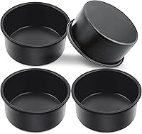 Vista 1 de E-far Molde para pasteles de 4 pulgadas, 4 moldes redondos antiadherentes para hornear pasteles para bodas, cumpleaños, pasteles de capas, núcleo