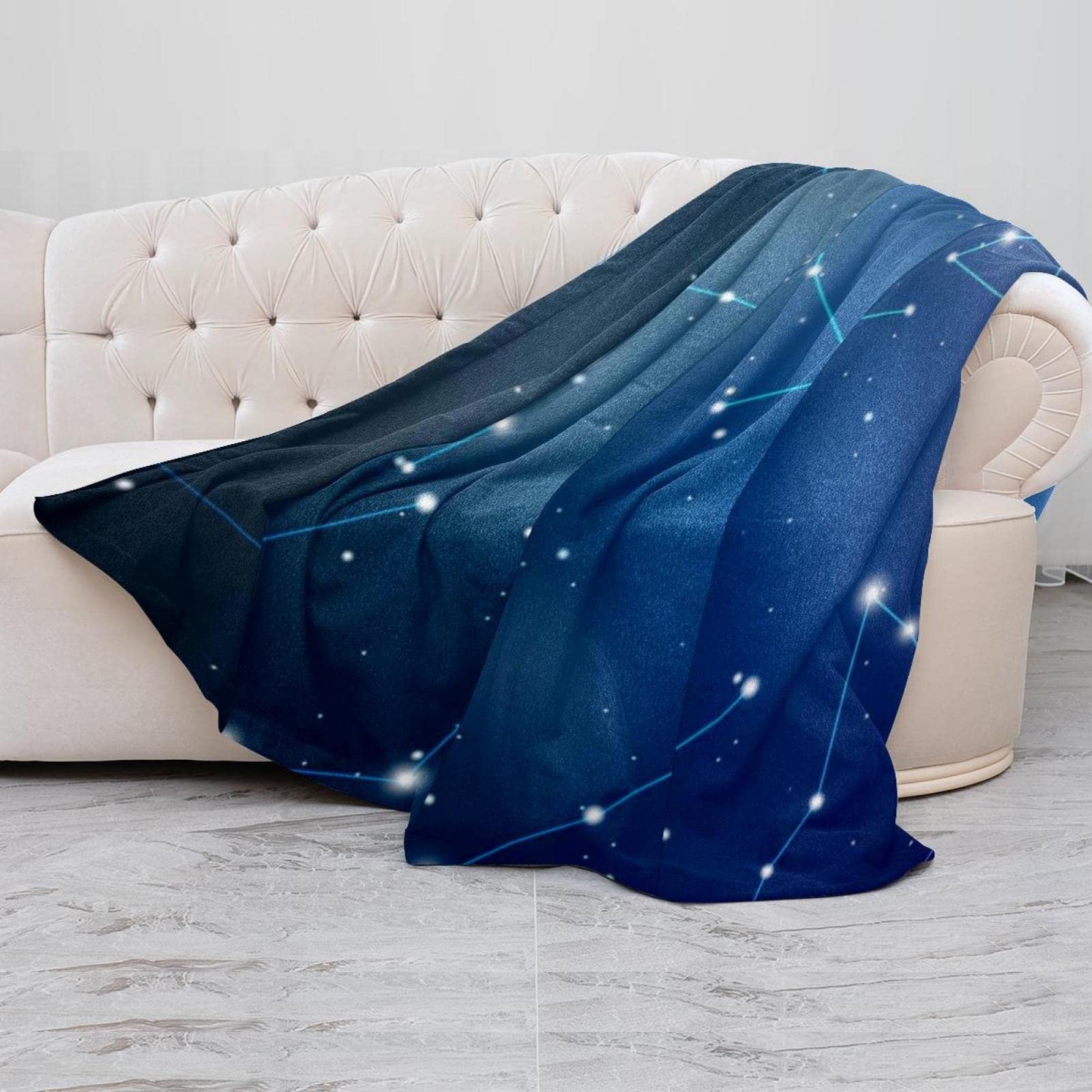 Manta de forro polar, súper suave y lujosa, diseño de cielo estrellado