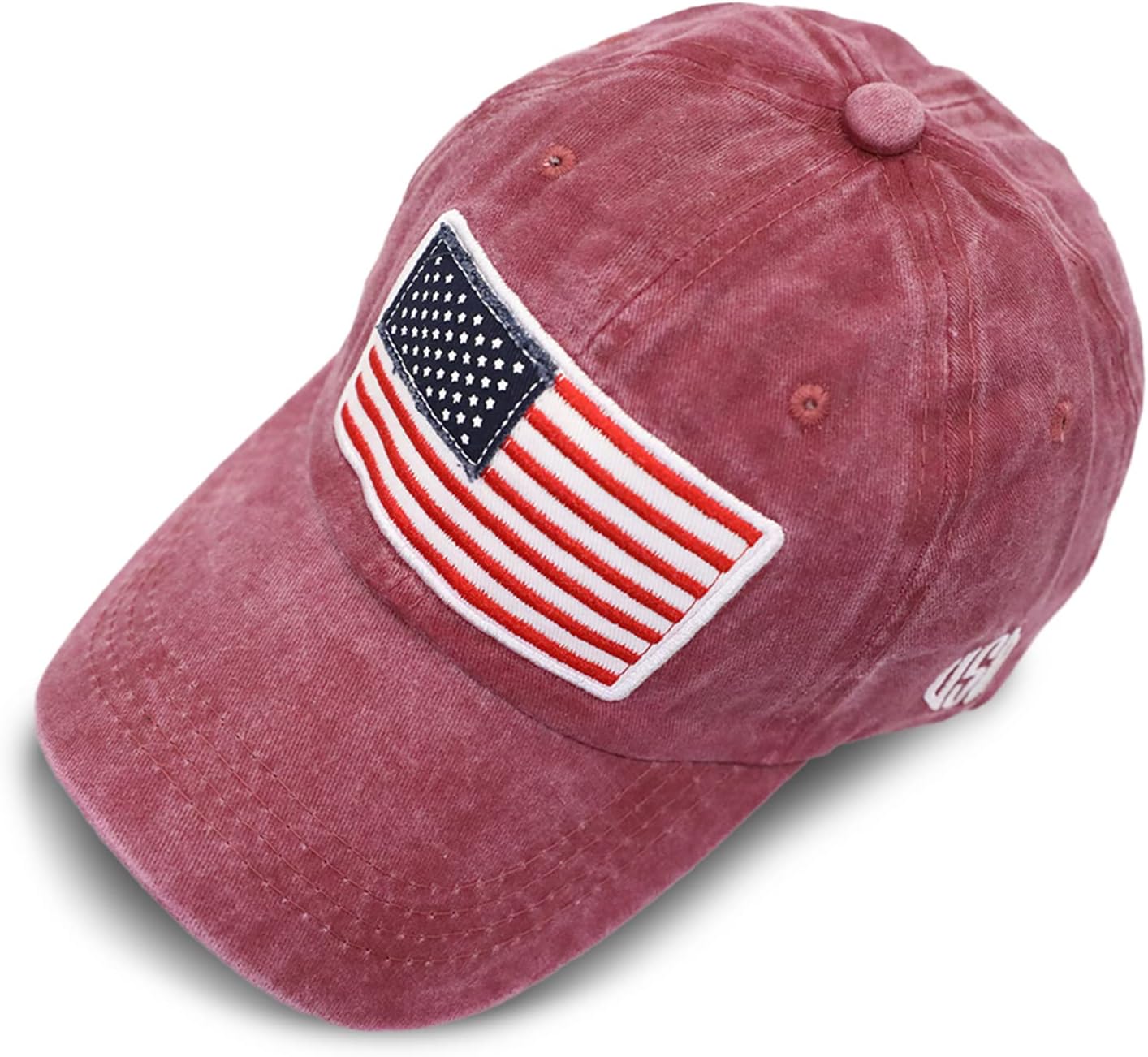 American Flag Hat, Men's Retro Embroidery Flag Baseball Cap USA Adjustable Patriotic Hat