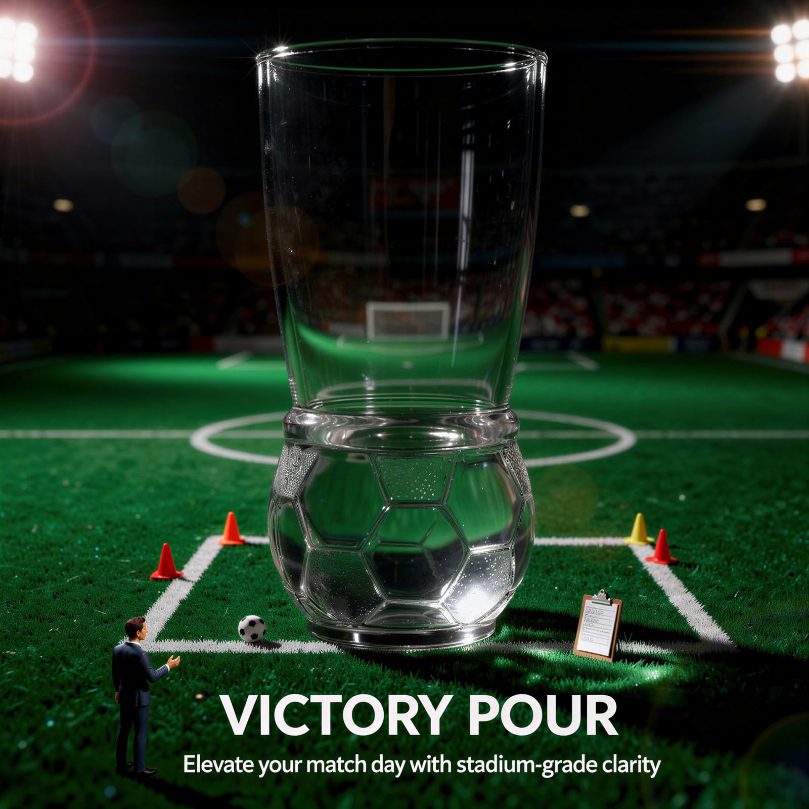 4 Stk. fußballförmige Craft-Beer-Gläser, 455 mL / 15,4 oz Fußball-Bierbecher, großes Trinkglas für Spieltag und Tailgating, Fan-Geschenk für Männer, für Pubs und Restaurants