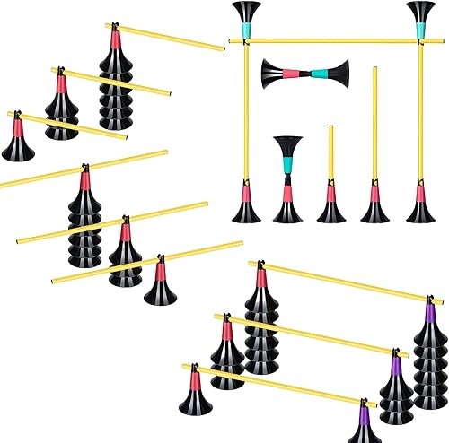Miniatura 3 de Conos de obstáculos cónicos de doble apertura para entrenamiento deportivo, 8 conos y 8 postes, adecuados para varios equipos de entrenamiento
