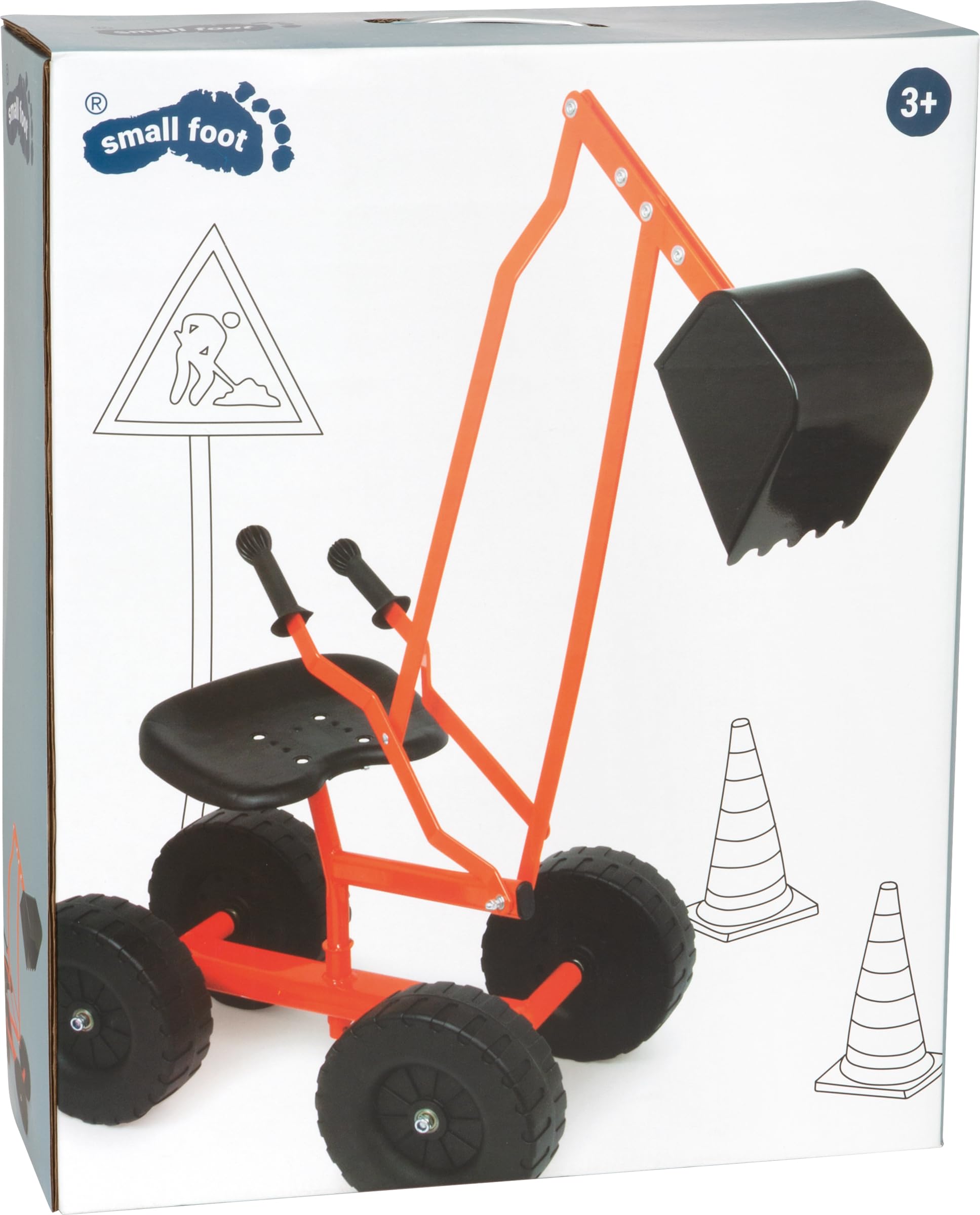 small foot Bagger mit Schaufel und Rädern für Kinder, Sandspielzeug, 360° drehbar, ab 3 Jahren, 4628