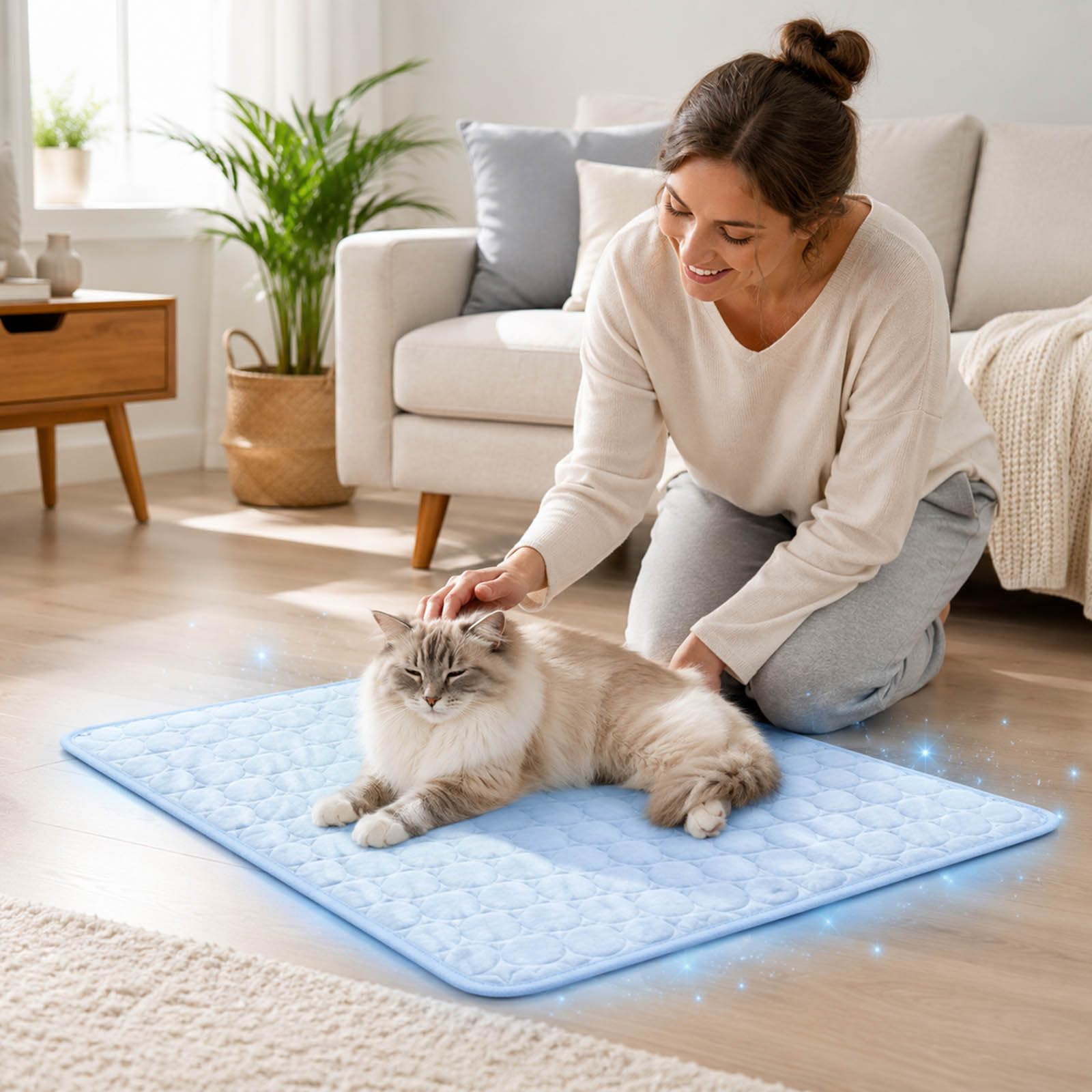 Cooling Mat, Dog Cooling Mat, Refreshing Cool Feel, Lightweight And Use From Couch To Floor, Bed, Or Car, Space For Dogs To Chill And Relax (100 x 70cm)