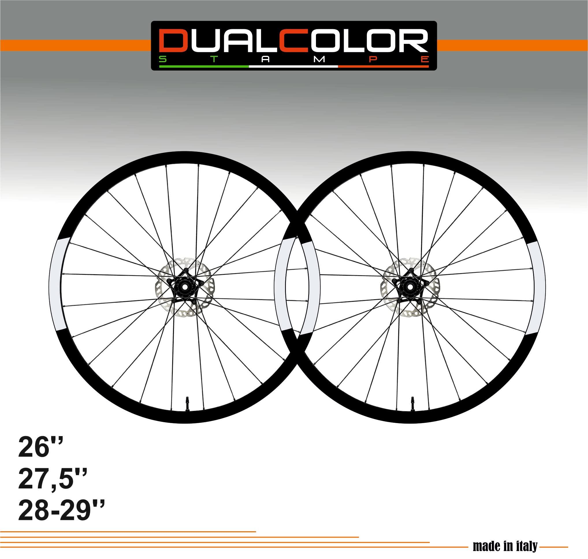 DualColorStampe Felgenaufkleber Für MTB & Fahrrad – 26-29 Zoll, Weiß, 2 Cm Breit, Wasserfest