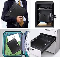 Vista 7 de ENGPOW Bolsa de documentos ignífuga, dos bolsillos, dos cremalleras, bolsa segura ignífuga de 13.4 x 10.2 pulgadas, bolsa de dinero impermeable e